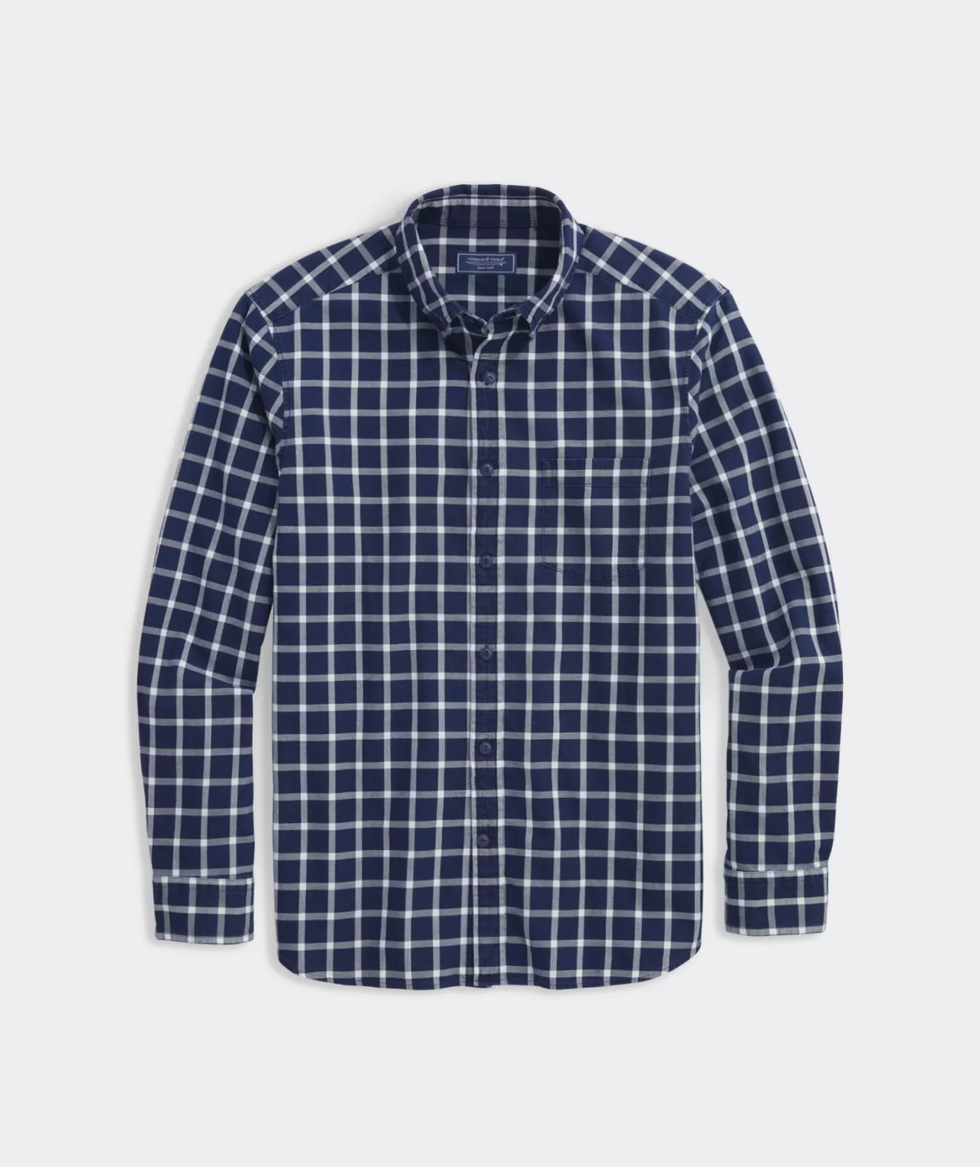Vineyard Vines Cotton Twill Indigo Check Shirt< Button-Down Shirts