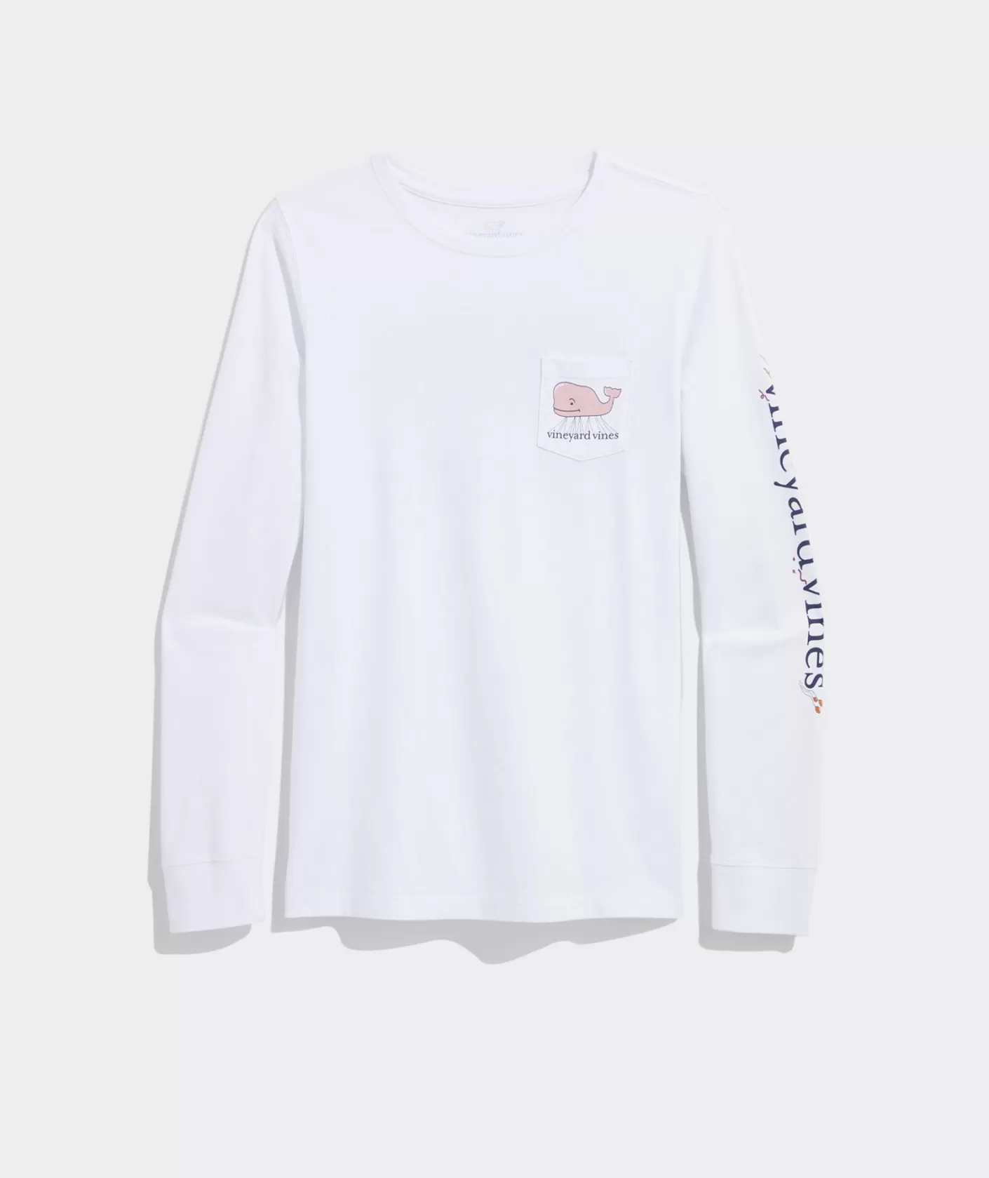 Vineyard Vines Watercolor Mrs. Claus Whale Long-Sleeve Pocket Tee< Tees